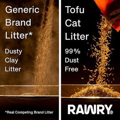 Rawry Tofu Cat Litter, Flushable, Fast Clumping, Unscented, 7.7 lb Bag