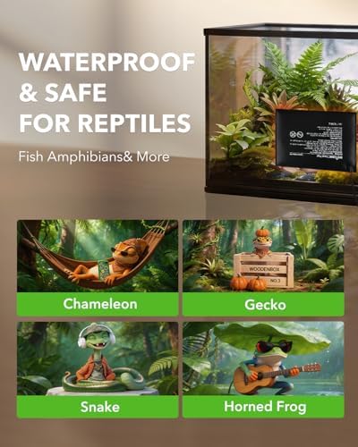BN-LINK Reptile Heat Pad 6"X8" 8W for 10-20gal Under Tank Terrarium Heating Mat Waterproof for Turtle, Lizard, Frogs, Snake, Hermit Crab 2 Pack