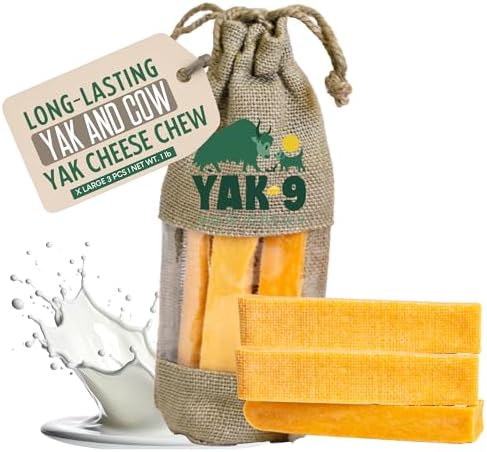 Yak9 Himalayan Yak Cheese Dog Chews | No Hide Dog Chews Long Lasting | High Protein, Non GMO, Gluten & Grain Free | Yak & Cow Milk Natural Dog Chew | Extra Large, 3 PC
