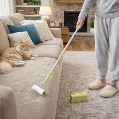 Extra Sticky Large Surface Lint Roller, 6.3''Wide Roller for Pet Hair