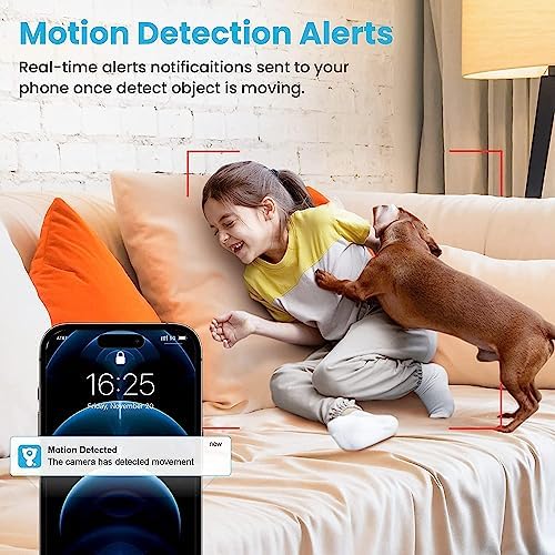 litokam 2K Indoor Security Camera, Cameras for Home Security with 360°Motion Detection, WiFi Baby Monitor for Baby/Elder/Dog, Pan/Tilt Pet Cam with Phone APP, IR Night Vision, 2-Way Audio, 4 Pack