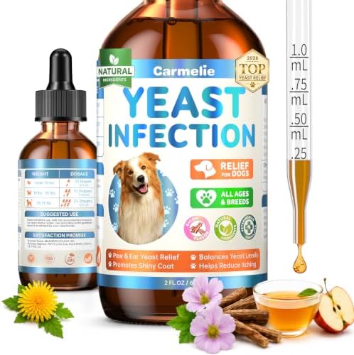 Yeast Infection Treatment for Dogs, Carmelie Ear Paw Itch Discomfort Care