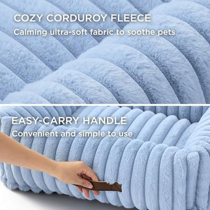 Bedsure ComfyFleece™ Cute Dog Bed for Small Medium Dogs Washable,25in Blue