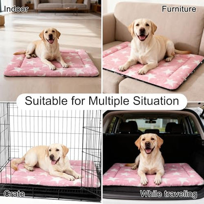 Dog Crate Pad Washable Cat Dog Pet Bed for Crate kennel Large Mat 36in Pink