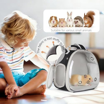 Guinea Pig Backpack, Space Capsule Bubble Window Small Animal Backpack for Guinea Pig, Bird Bunny Rabbit