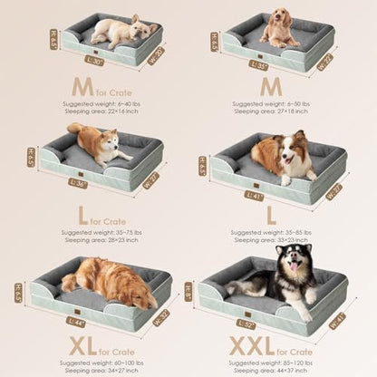 EHEYCIGA Orthopedic Dog Beds Large Sized Dog, Waterproof Washable Pet Bed