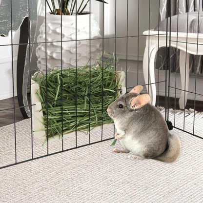 Hypeety Rabbit Hay Feeder Automatic Hay Rack for Guinea Pigs, White, 2pcs