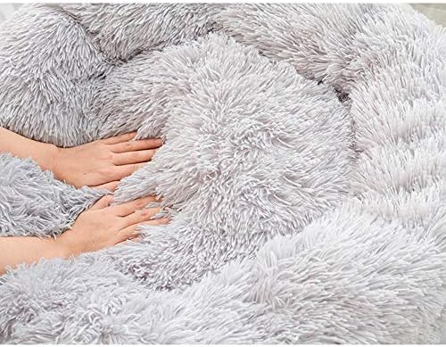 Plush Calming Donut Dog Bed for Small to Medium Dogs, 28 Inch Round Pet Bed
