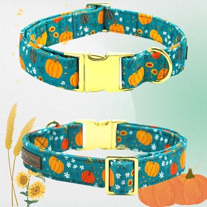 Dog Collars, Fall Dog Collar Fall Pumpkin Print Pet Collar Durable Metal Collar Cute Soft Dog Collar Puppy Collars Adjustable Dog Collar for X-Small Dogs