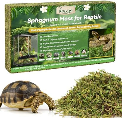 Legigo 3.5OZ Natural Sphagnum Moss for Reptile Terrarium Substrate Bedding