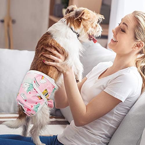 Pet Soft Female Dog Diapers, 3 Pack Washable Dog Diapers Female for Dogs in Heat Reusable Dogs Period Panties, Puppy Diapers (Animals, XS)