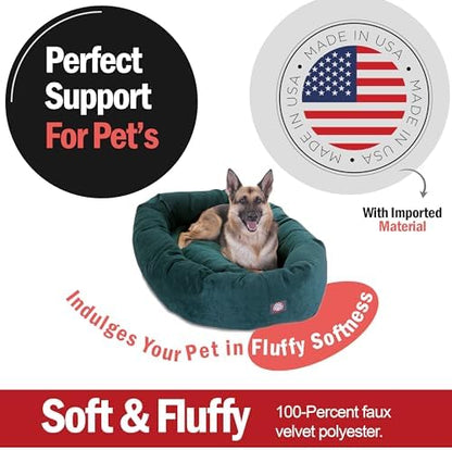 Majestic Pet Micro Velvet Dog Bed, 52 Inch X-Large, Round, Washable, Marine