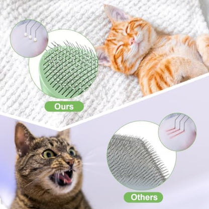 Cat Brush for Shedding, Self Cleaning Brush for Long & Short Hair Cats