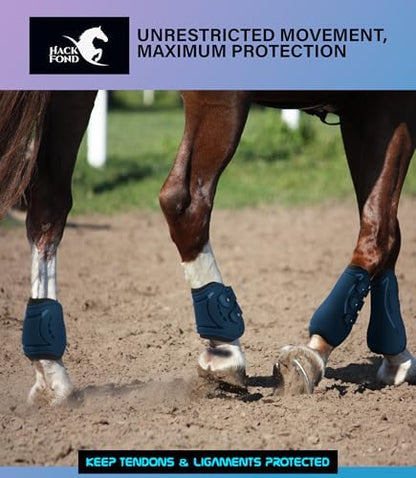 4/Pack Horse Jumping Boots, Open Front & Fetlock Boots for Jumping