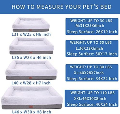 WINDRACING Orthopedic Dog Bed for Extra Large Dogs, Bolster Sides Dogs Sofa Bed with Removable Washable Cover & Non-Skid Bottom, Soft Pet Bed with Egg Foam Dog Couch for Sleeping, 46 x 30 Inch, Gray