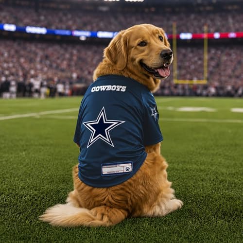 Littlearth NFL Dallas Cowboys Stretch Pet Jersey, Team Color, Large