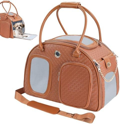 Dog Purse Carrier for Small Dogs, Airline Approved Pet Carrier Purse with Mesh Windows, Soft-Sided Travel Bag for 5–9 lbs Puppy & Cats, Lightweight Tote for Travel & Daily Outings