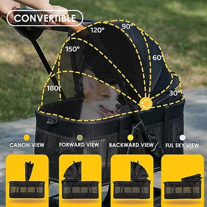Zoosky 3 in 1 Dog Stroller, Folding Pet Stroller w/Removable Carrier