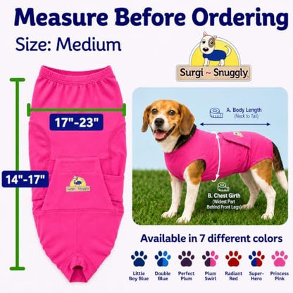 Surgi Snuggly Dog Surgery Recovery Suit, Cone Alternative, Spay/Neuter M