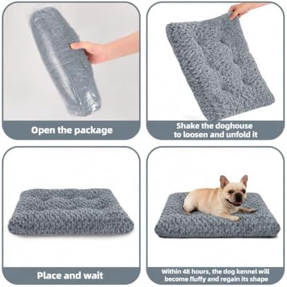 Dog Bed Small Size, Plush Washable Pet Bed Mat, Dog Crate Bed 17"x14"