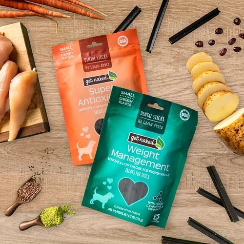 Get Naked Grain-Free Weight Management Dental Chew Sticks for Large Dogs, Natural Dog Dental Chews & Treats, 6.6 oz