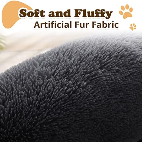 JOLLYVOGUE Dog Bed, Calming Anti-Anxiety Large Dog Bed, Fluffy Donut Cushion for Medium and Large Pets (31")