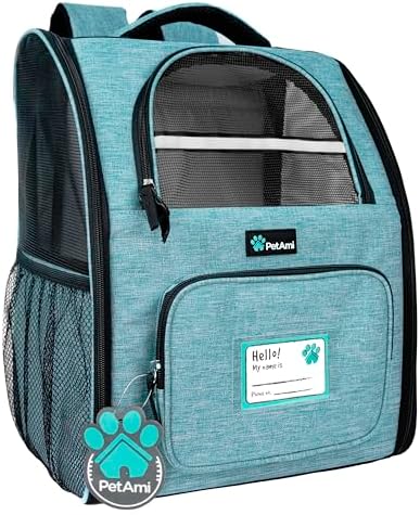 PetAmi Dog Backpack Carrier Airline Approved Cat Pet Puppy Bag, Turquoise