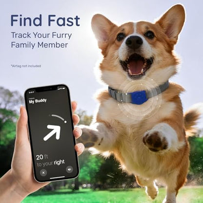 IP68 Waterproof Dog AirTag Holder for Dog Collar, Soft, Stretchy Silicone