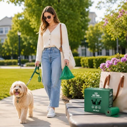 GET THIS Dog Poop Bag - 300 Dog Waste Bags, Lavender Scented, Leakproof & Odor-Trapping, Durable Waste Bags – 20 Rolls (15 Pet Poop Bagі Per Roll), 13x9" Environment-friendly Potty Bags