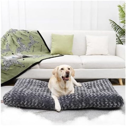 Washable Dog Bed Deluxe Plush Dog Crate Beds Fulffy Comfy Kennel Pad Anti-Slip Pet Sleeping Mat (41.0" L x 27.0" W x 4.0" Th)