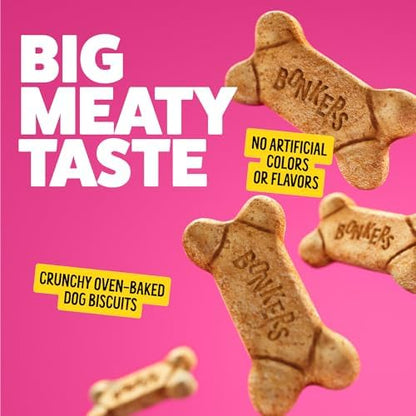 Bonkers Surprise Blind Box Collectible Plush Dog Toy with Chicken Flavored Biscuit Crunchy Treats for Dogs, 3.5 oz