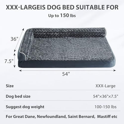 BFPETHOME Orthopedic Washable Dog Bed, Sleeping Couch for Large Senior Dogs