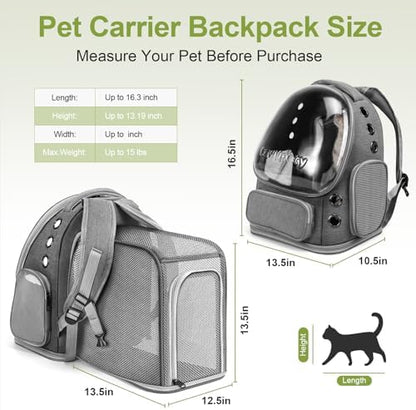 Cawypety Expandable Cat Backpack Large Space Cat Bubble Backpack Carrier