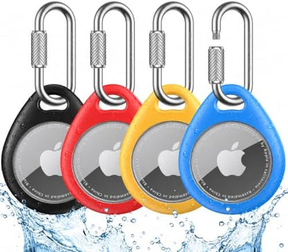 UNBREAKcable for AirTag Holder Case with Professional Carabiner, 4 Pack