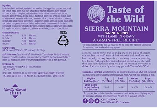 Taste of the Wild Sierra Mountain Wet Food Lamb in Gravy 13.2oz, Case of 12