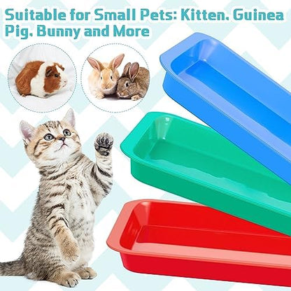 3 Pcs Kitten Litter Pan Fresh Color 15.1 x 12 x 1.4 Inch