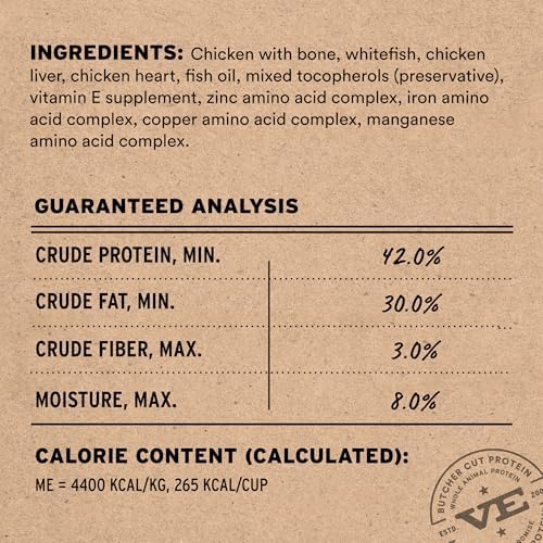 Vital Essentials Freeze Dried Cat Food, Chicken & Whitefish Nibs, 12 oz Bag