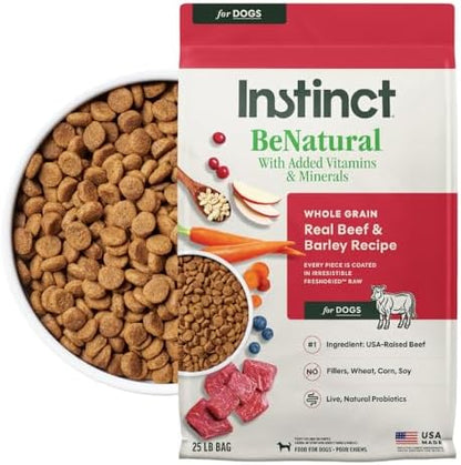 Instinct BeNatural Dry Dog Food, Whole Grain, Beef & Barley, 25 lb.