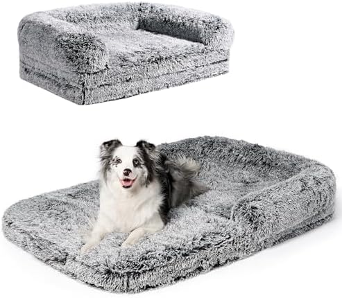 EHEYCIGA Foldable XXL Dog Bed for Large Sized Dog - 54x38x7.5, Faded Black