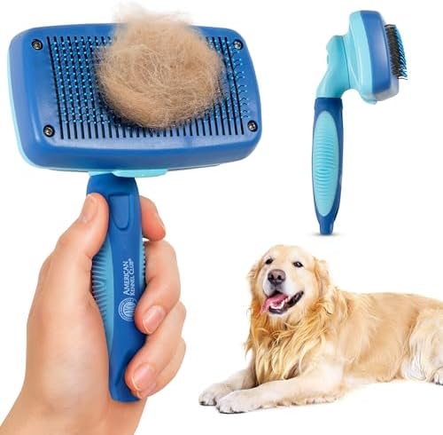 AKC Self-Cleaning Slicker Brush for Dogs & Cats, All Coat Types