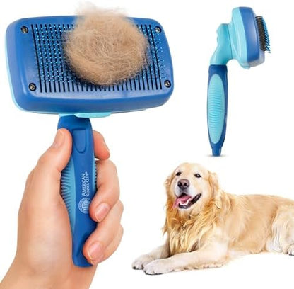 AKC Self-Cleaning Slicker Brush for Dogs & Cats, All Coat Types