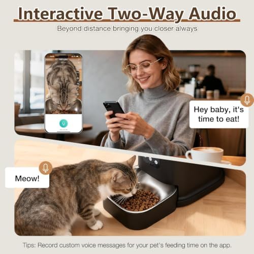 Automatic Cat Feeder with Camera, APP Controlled Cat Auto Feeder