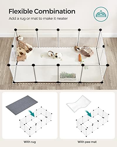 SONGMICS Pet Playpen with Floor, Small Animal Playpen