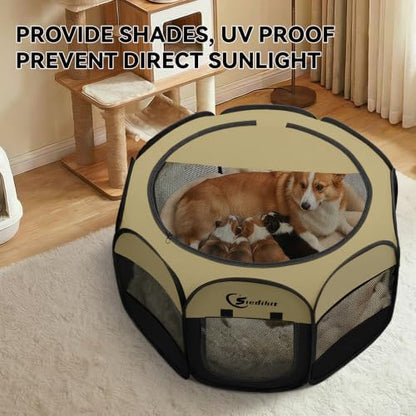 Siedihit Dog Cat Playpen, Medium Puppy Pet Playpen, Dog Crate Tent Cage