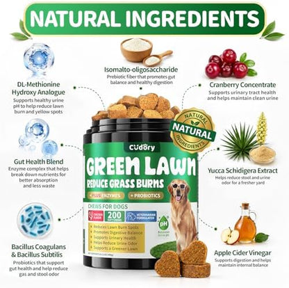 Dog Urine Neutralizer for Lawn, Green Grass Chews for Dogs, 200 Ct, Chicken