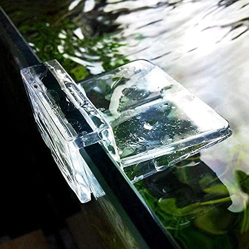 MEETOOT 4pcs Acrylic Fish Tank Bracket - 5mm Aquarium Support Tools, Clear Glass Cover Clip Holder