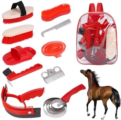 Horse Grooming Kit, 10pcs Horse Brushes & Cleaning Tool Set
