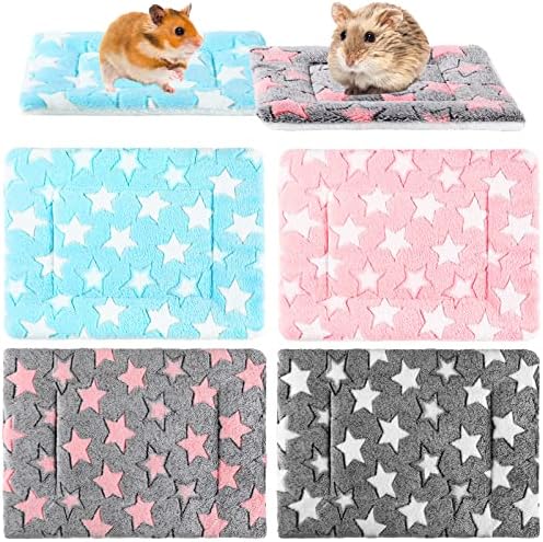 Tuanse 4 Pack Guinea Pig Bed Mat Bedding, Star, 13 x 10 Inch