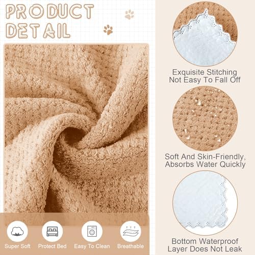 VitalCozy 10Pcs Guinea Pig Cage Liner Washable, Grid, 18x24 Inch, Coffee