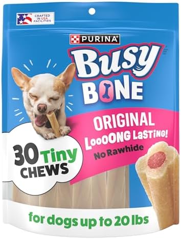 Purina Busy Bone Adult Toy Breed Dog Chew Bone Treats, Tiny - 30 ct. Pouch